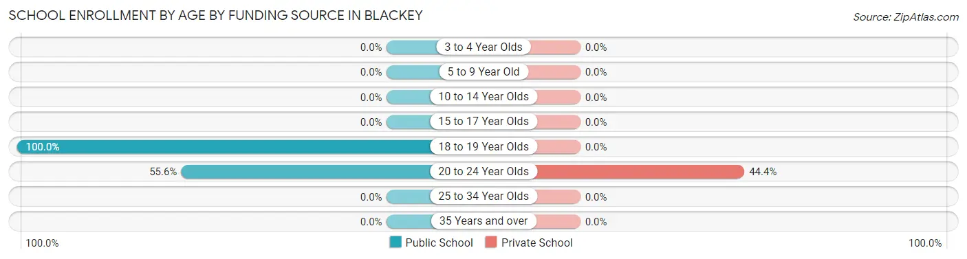 School Enrollment by Age by Funding Source in Blackey