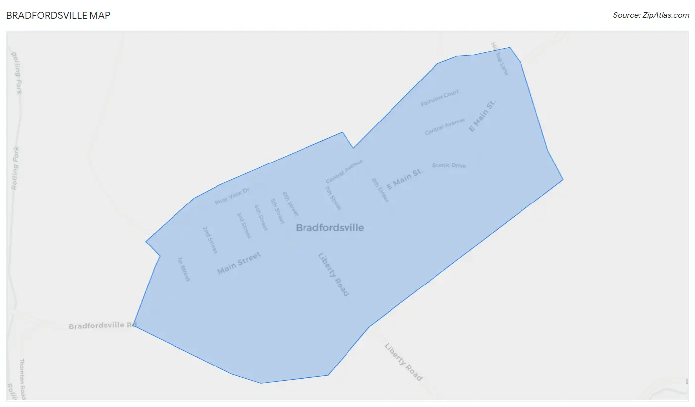 Bradfordsville Map