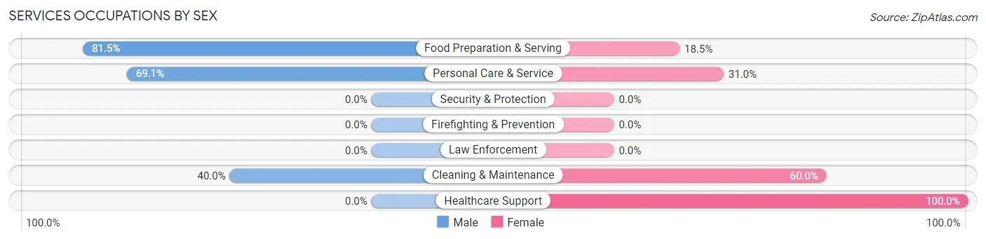 Services Occupations by Sex in Brodhead