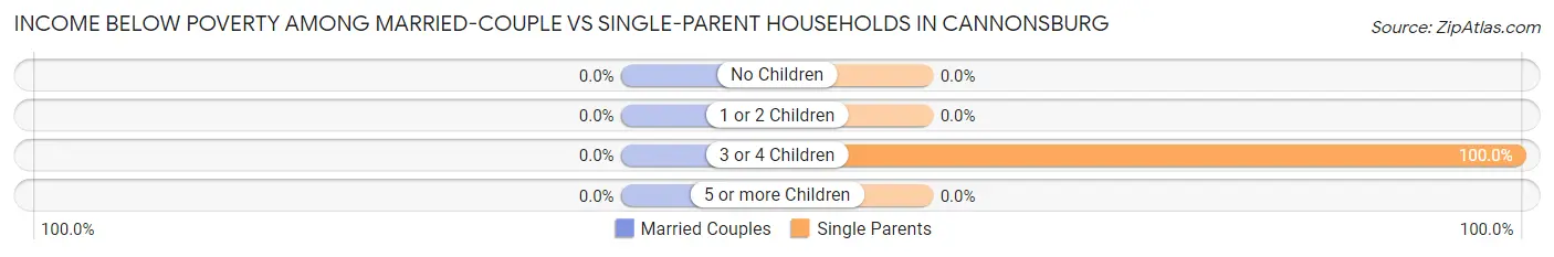 Income Below Poverty Among Married-Couple vs Single-Parent Households in Cannonsburg