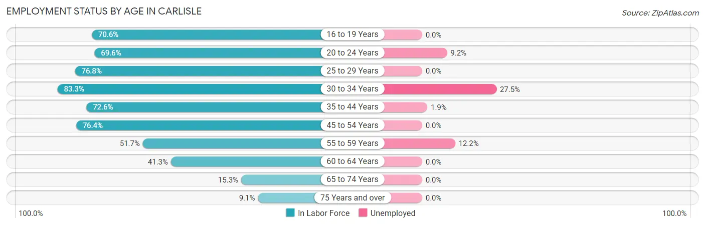 Employment Status by Age in Carlisle