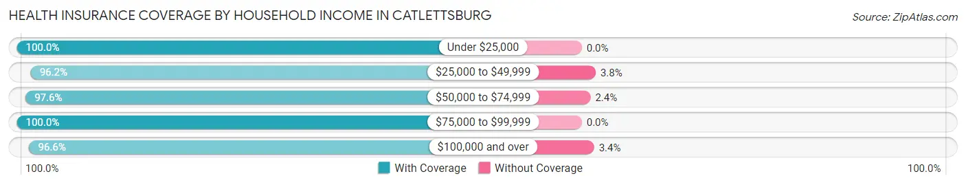 Health Insurance Coverage by Household Income in Catlettsburg