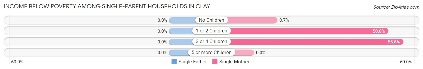 Income Below Poverty Among Single-Parent Households in Clay