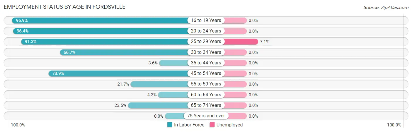 Employment Status by Age in Fordsville