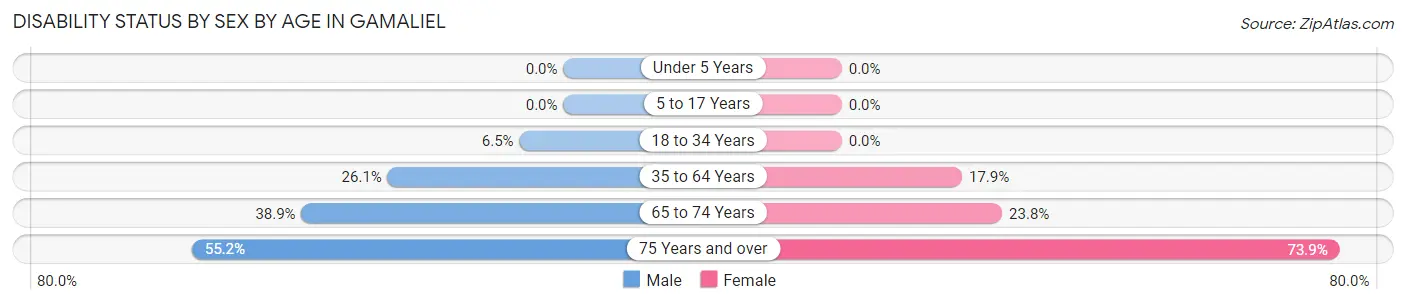 Disability Status by Sex by Age in Gamaliel