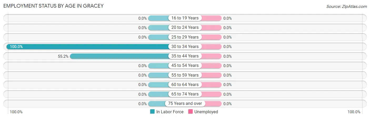 Employment Status by Age in Gracey