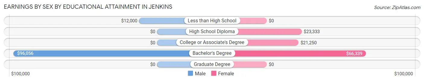 Earnings by Sex by Educational Attainment in Jenkins