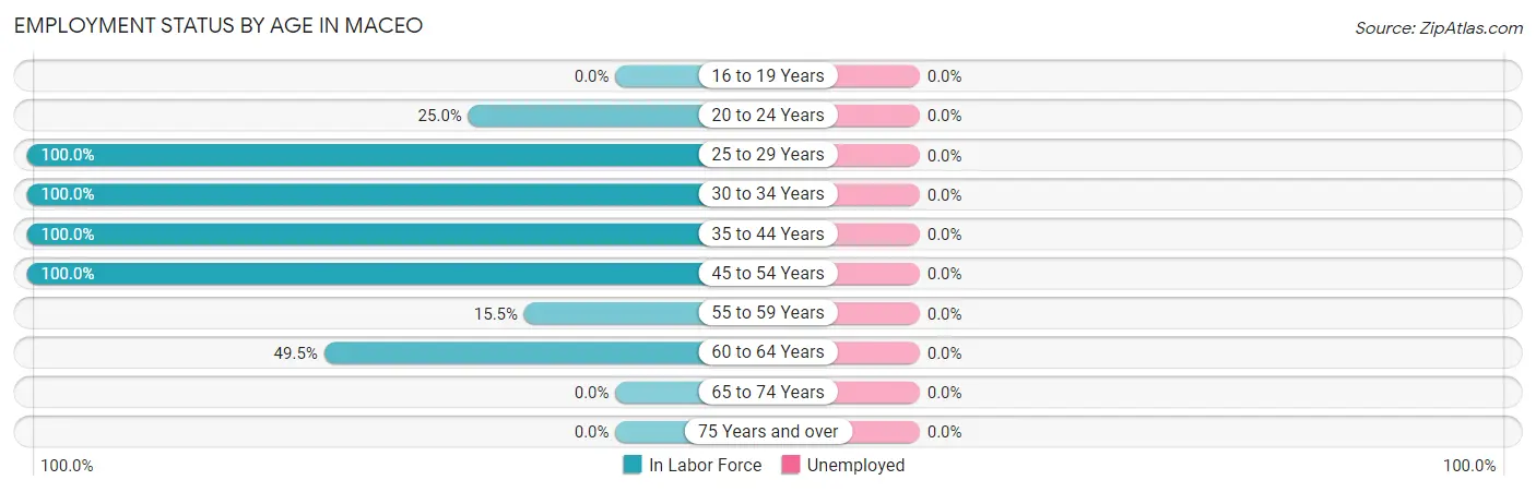 Employment Status by Age in Maceo