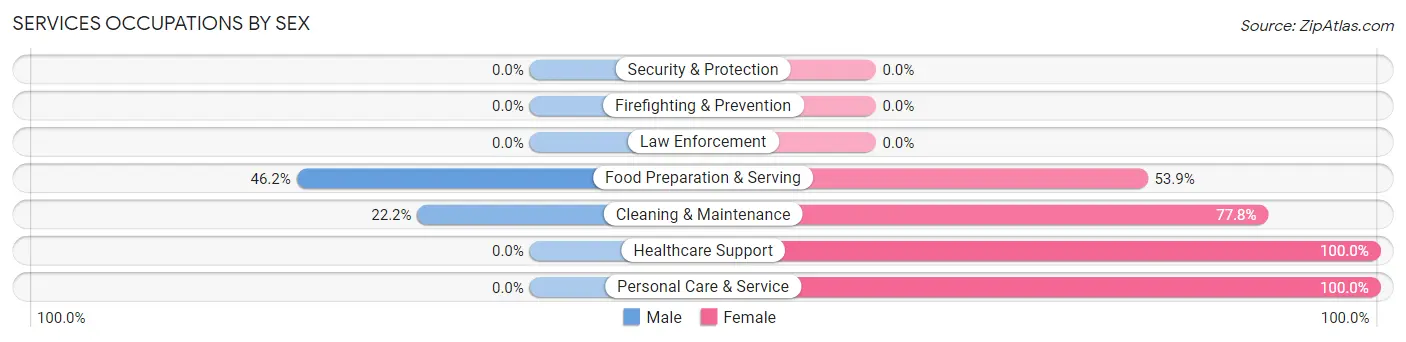 Services Occupations by Sex in New Haven