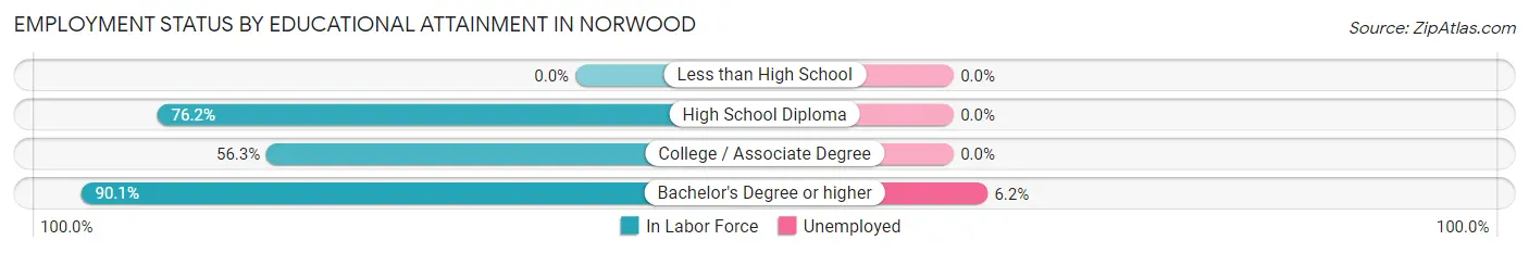 Employment Status by Educational Attainment in Norwood