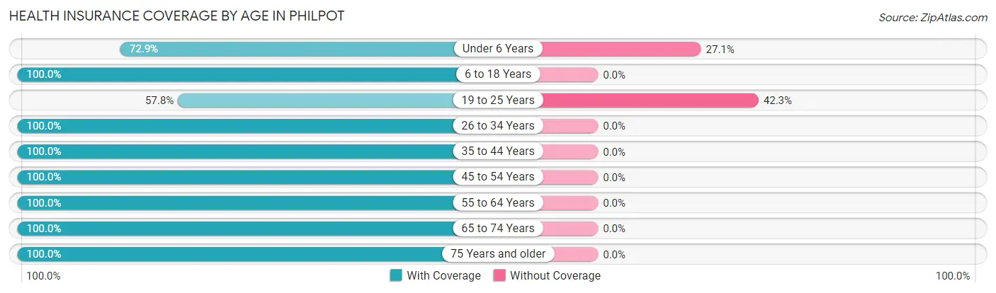 Health Insurance Coverage by Age in Philpot