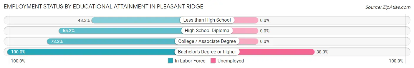 Employment Status by Educational Attainment in Pleasant Ridge