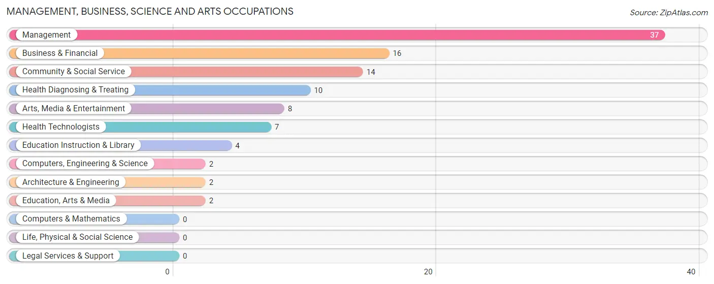 Management, Business, Science and Arts Occupations in Pleasureville