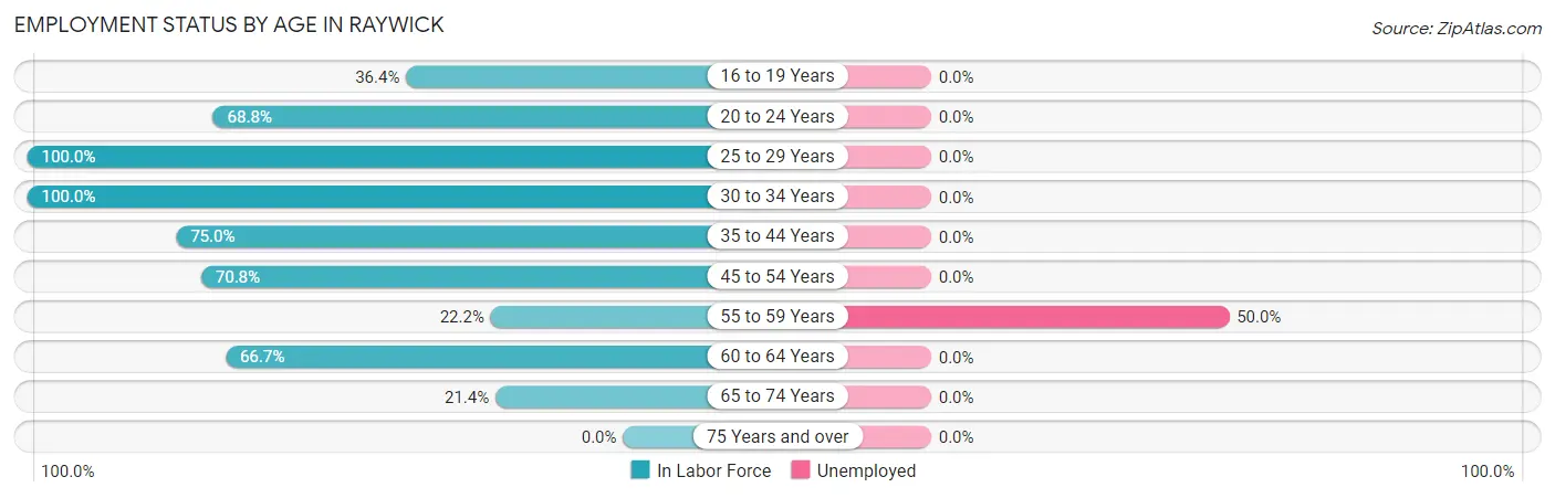 Employment Status by Age in Raywick