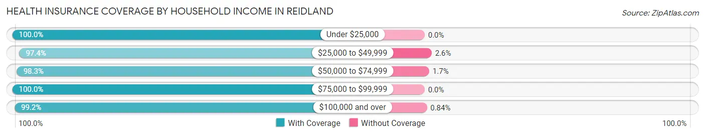 Health Insurance Coverage by Household Income in Reidland