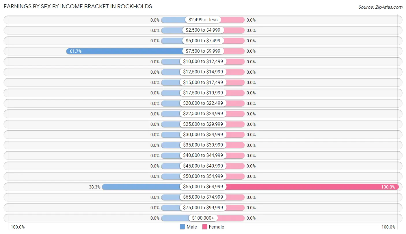 Earnings by Sex by Income Bracket in Rockholds