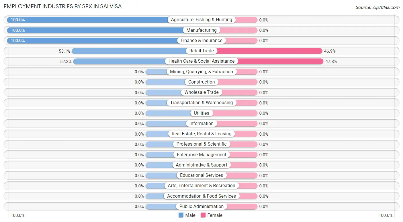 Employment Industries by Sex in Salvisa