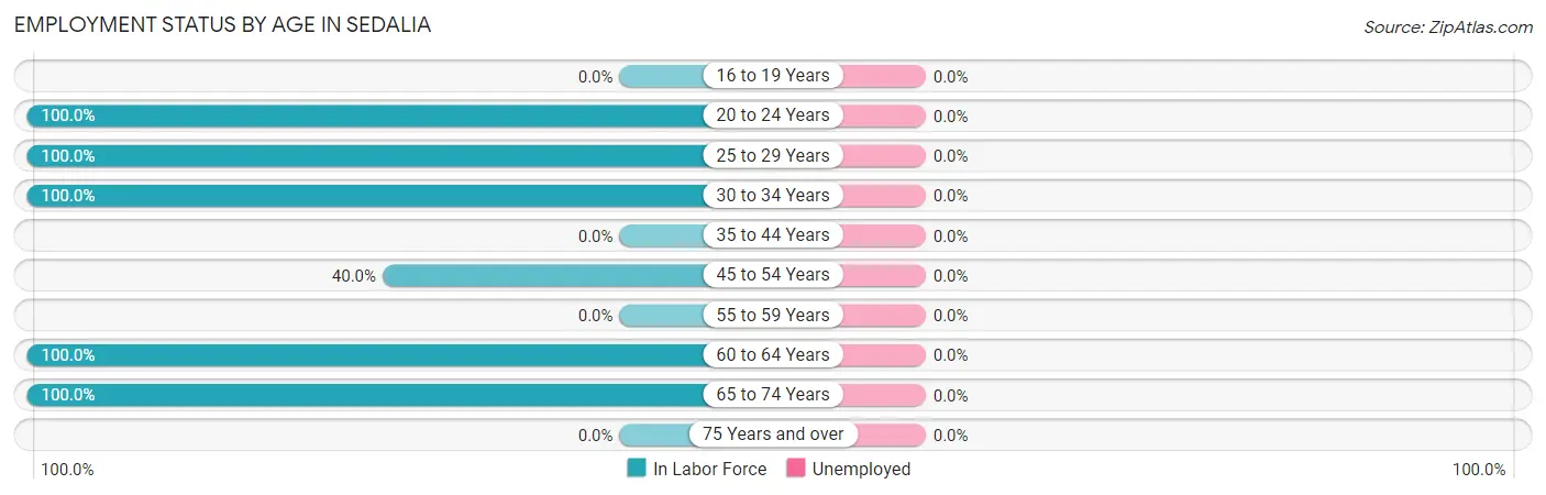 Employment Status by Age in Sedalia