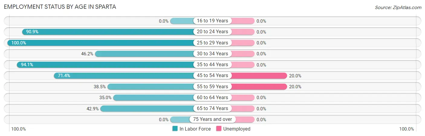 Employment Status by Age in Sparta