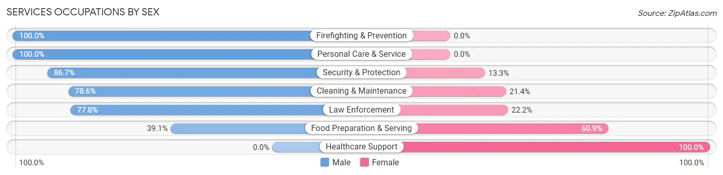 Services Occupations by Sex in Stamping Ground