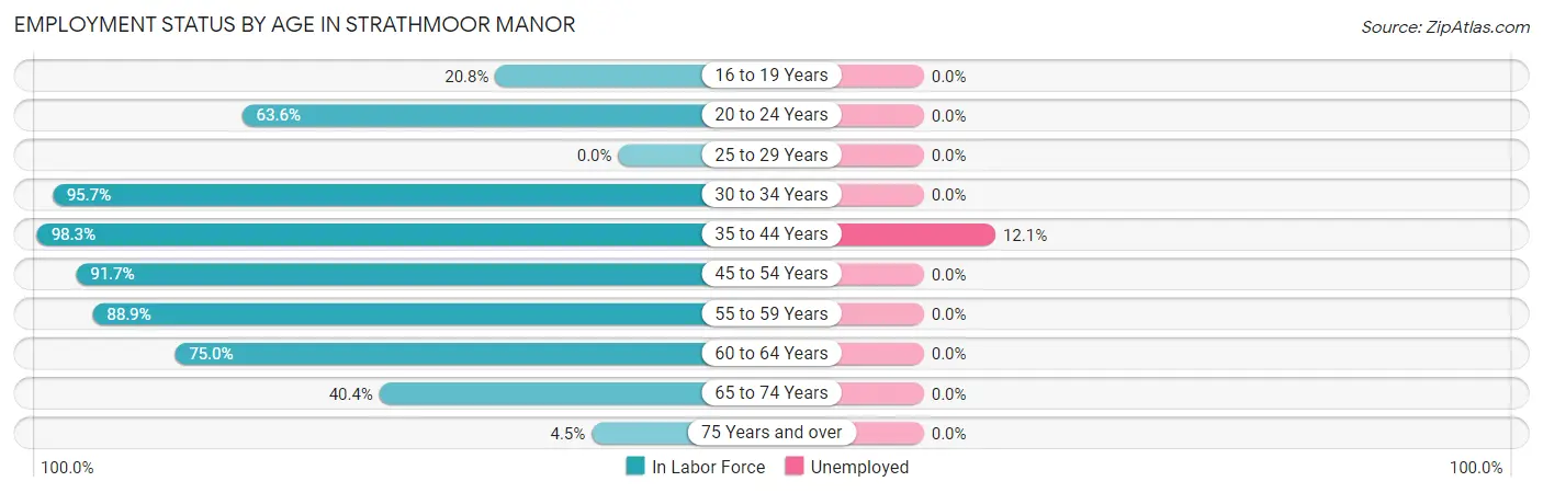Employment Status by Age in Strathmoor Manor