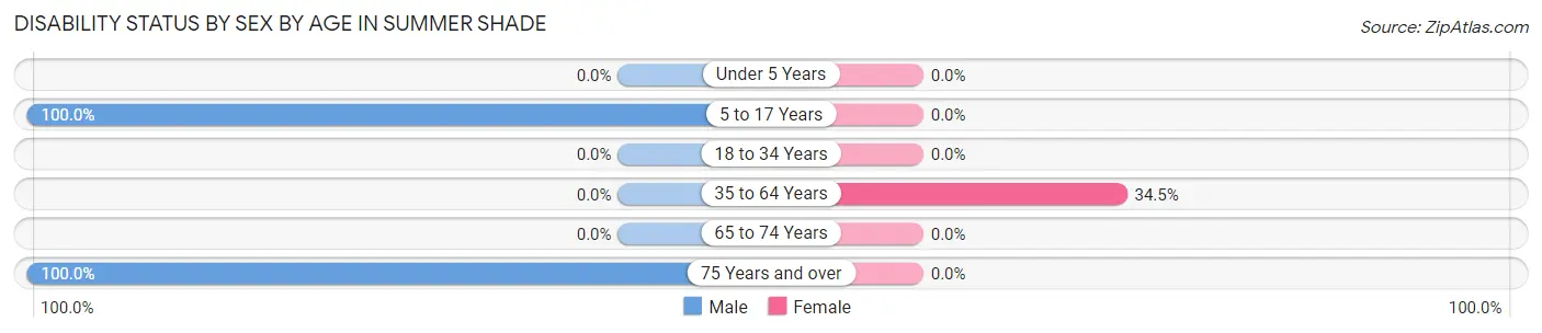 Disability Status by Sex by Age in Summer Shade