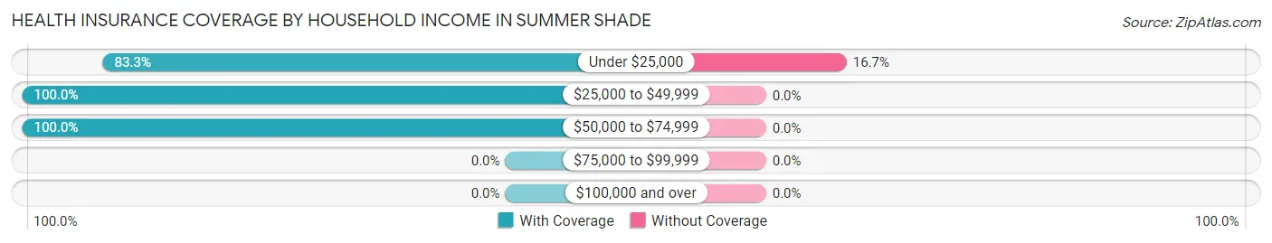 Health Insurance Coverage by Household Income in Summer Shade