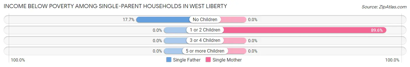 Income Below Poverty Among Single-Parent Households in West Liberty