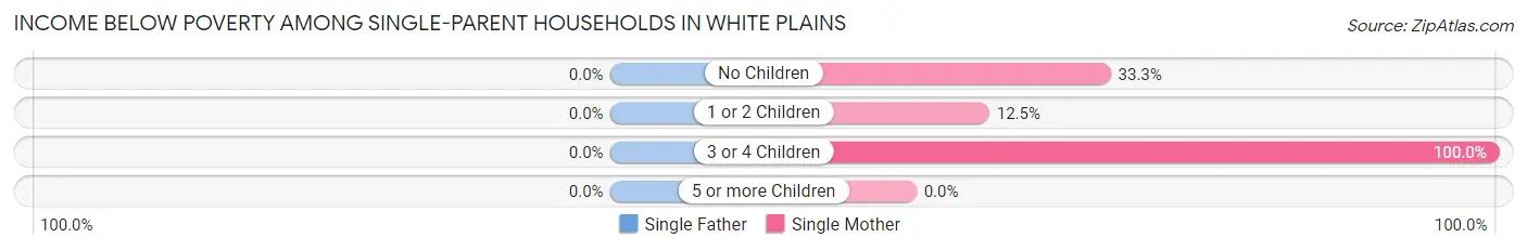 Income Below Poverty Among Single-Parent Households in White Plains