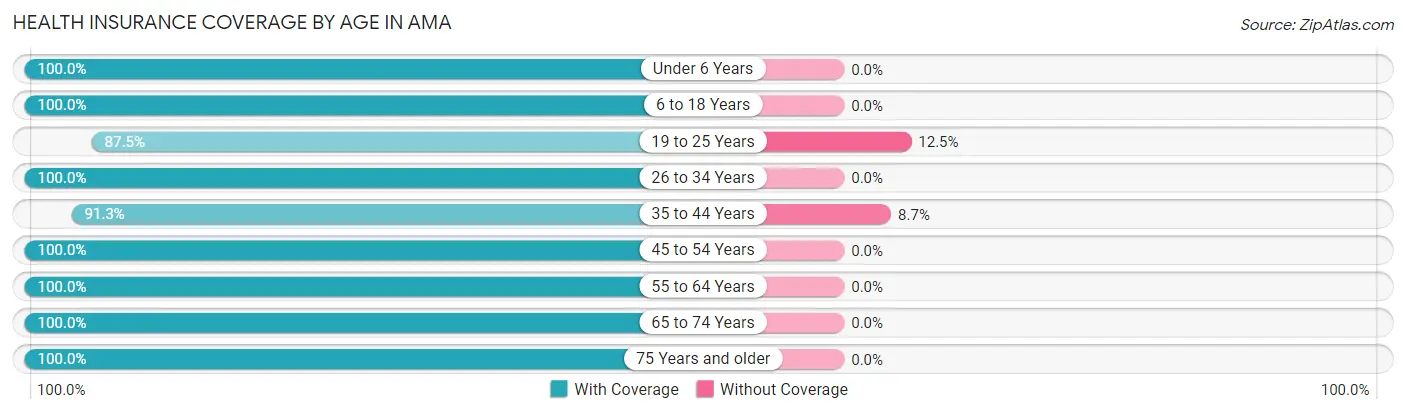 Health Insurance Coverage by Age in Ama
