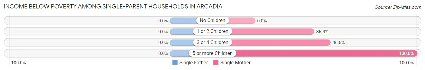 Income Below Poverty Among Single-Parent Households in Arcadia