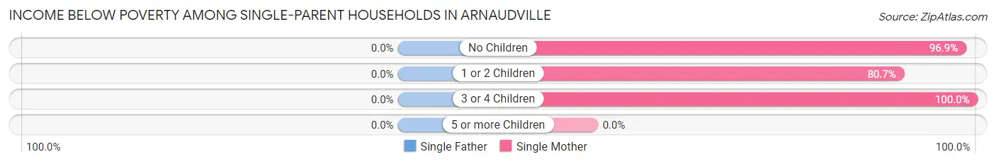 Income Below Poverty Among Single-Parent Households in Arnaudville