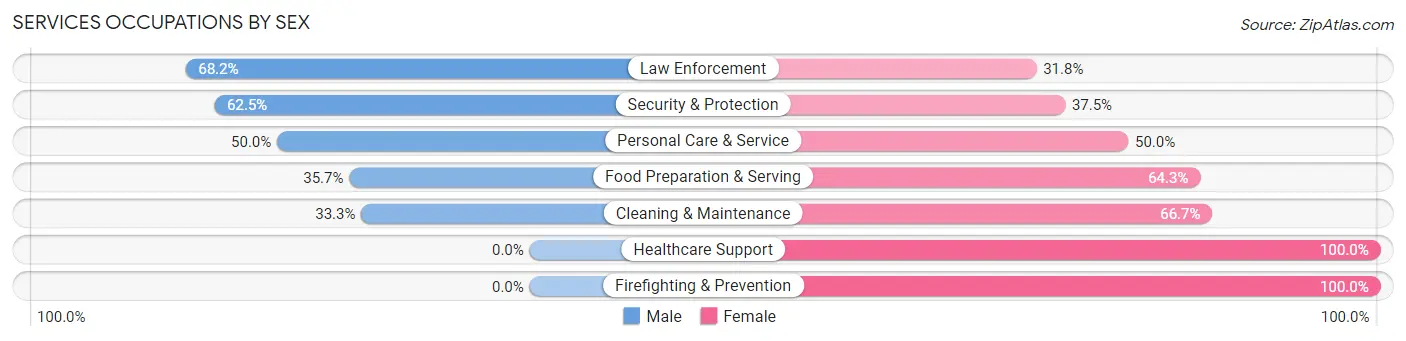 Services Occupations by Sex in Basile