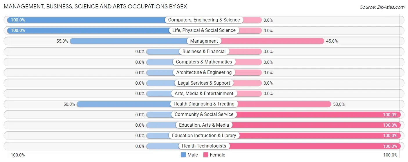 Management, Business, Science and Arts Occupations by Sex in Bernice
