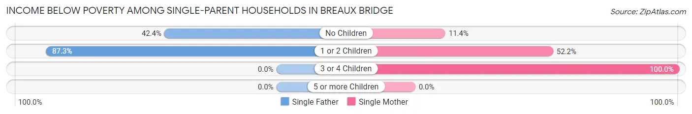 Income Below Poverty Among Single-Parent Households in Breaux Bridge