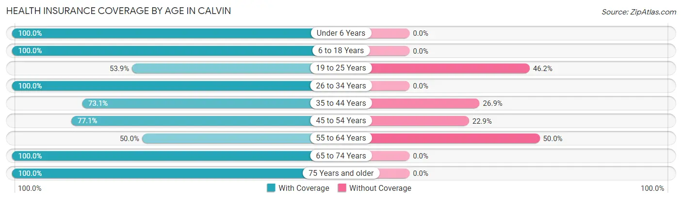 Health Insurance Coverage by Age in Calvin