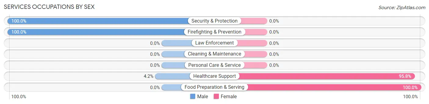 Services Occupations by Sex in Campti