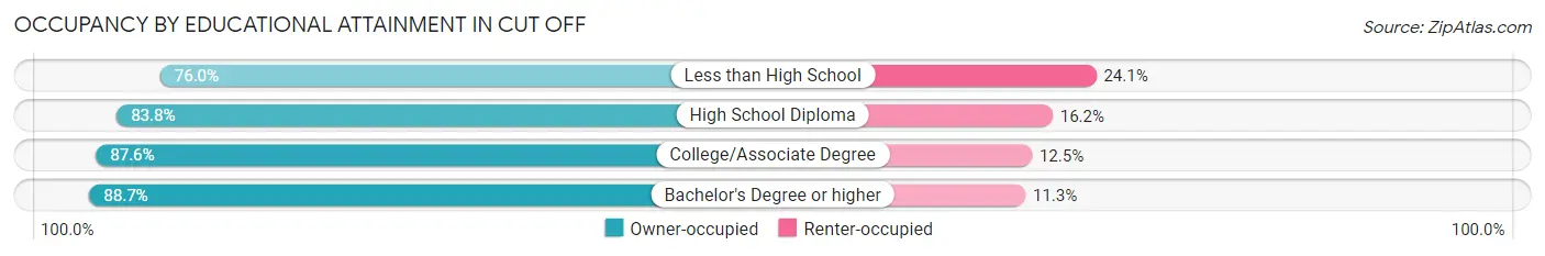 Occupancy by Educational Attainment in Cut Off