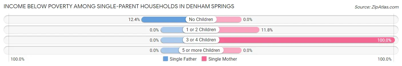 Income Below Poverty Among Single-Parent Households in Denham Springs