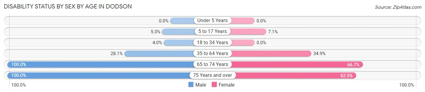 Disability Status by Sex by Age in Dodson