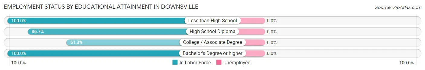 Employment Status by Educational Attainment in Downsville