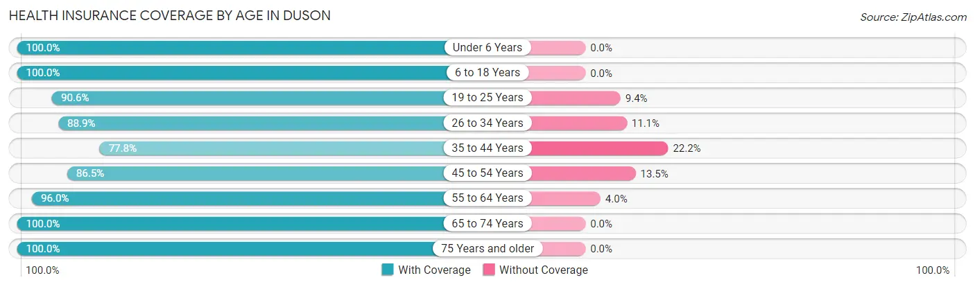 Health Insurance Coverage by Age in Duson