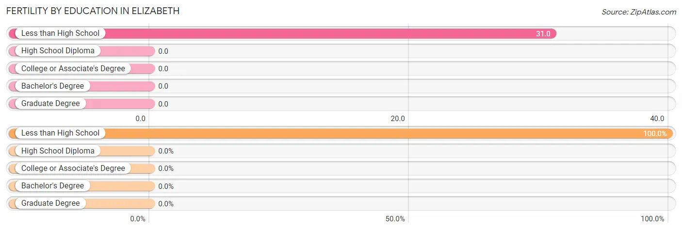 Female Fertility by Education Attainment in Elizabeth