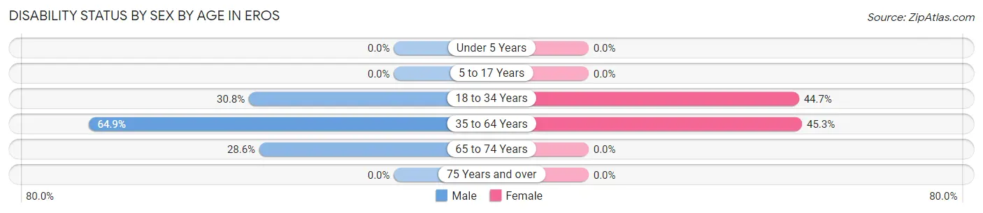 Disability Status by Sex by Age in Eros