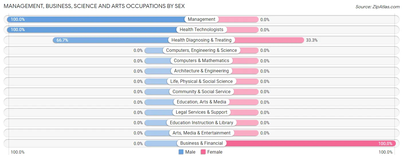 Management, Business, Science and Arts Occupations by Sex in Eros