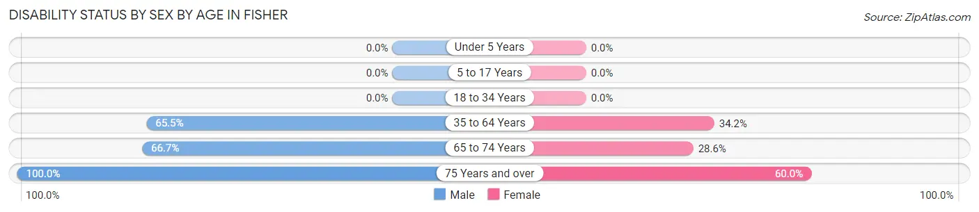Disability Status by Sex by Age in Fisher