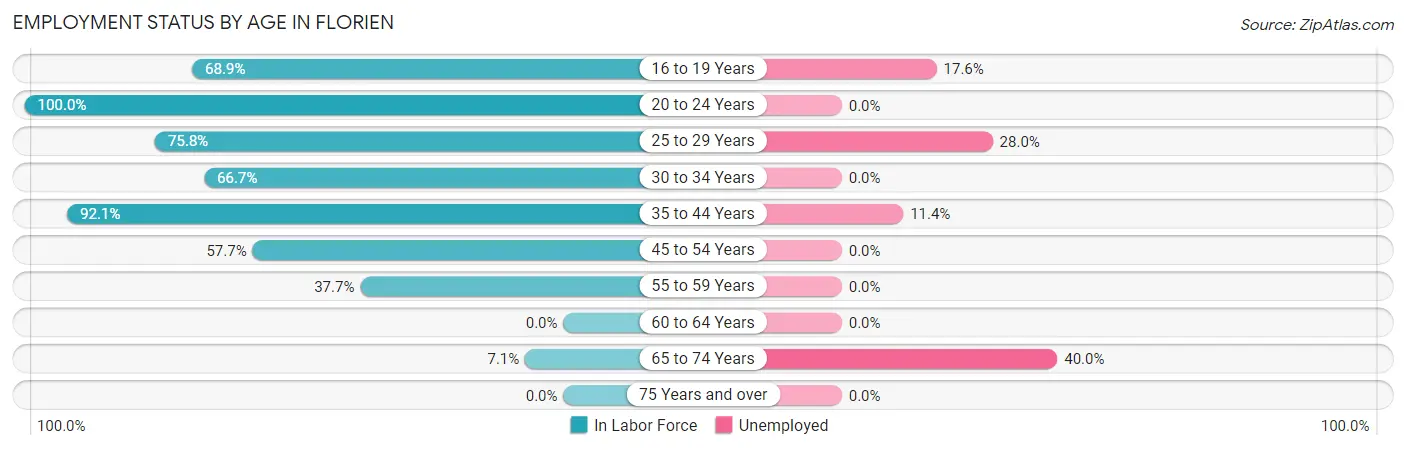 Employment Status by Age in Florien