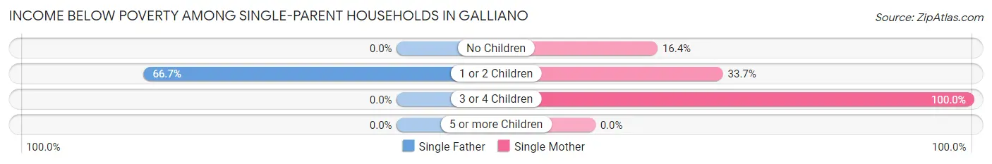 Income Below Poverty Among Single-Parent Households in Galliano