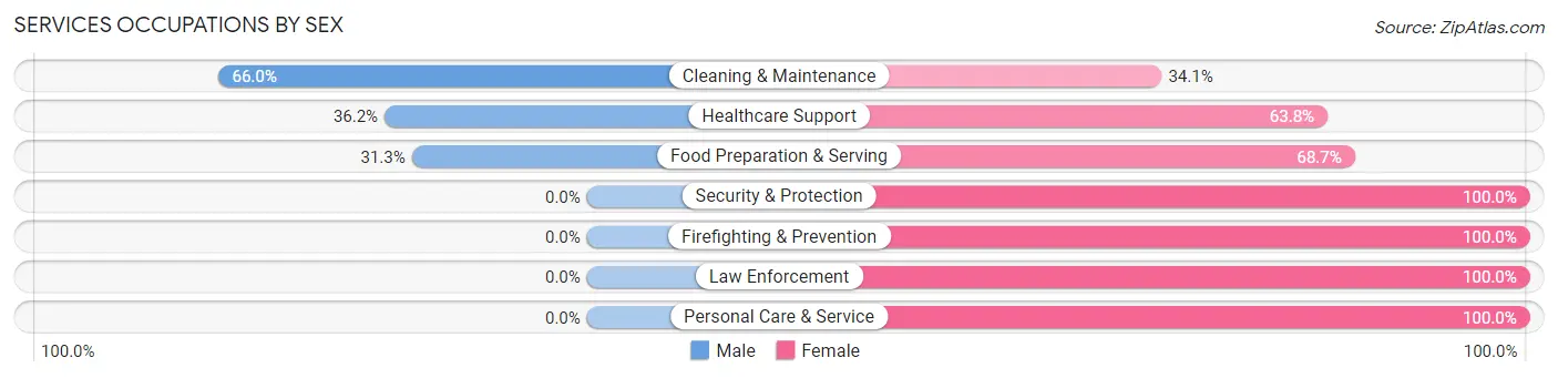 Services Occupations by Sex in Gardere