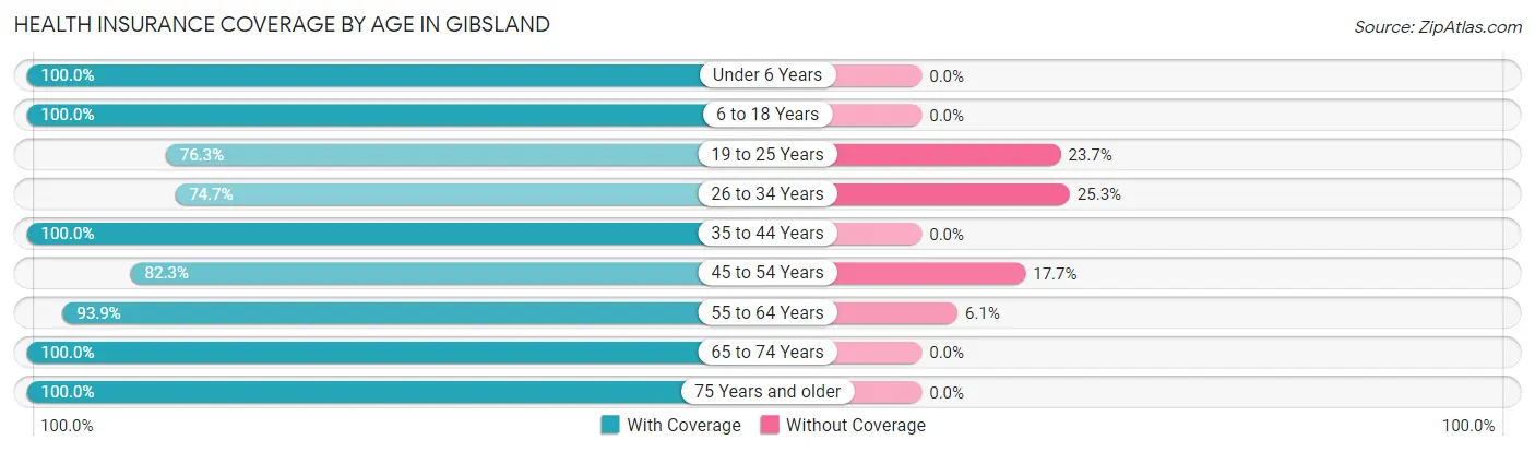 Health Insurance Coverage by Age in Gibsland